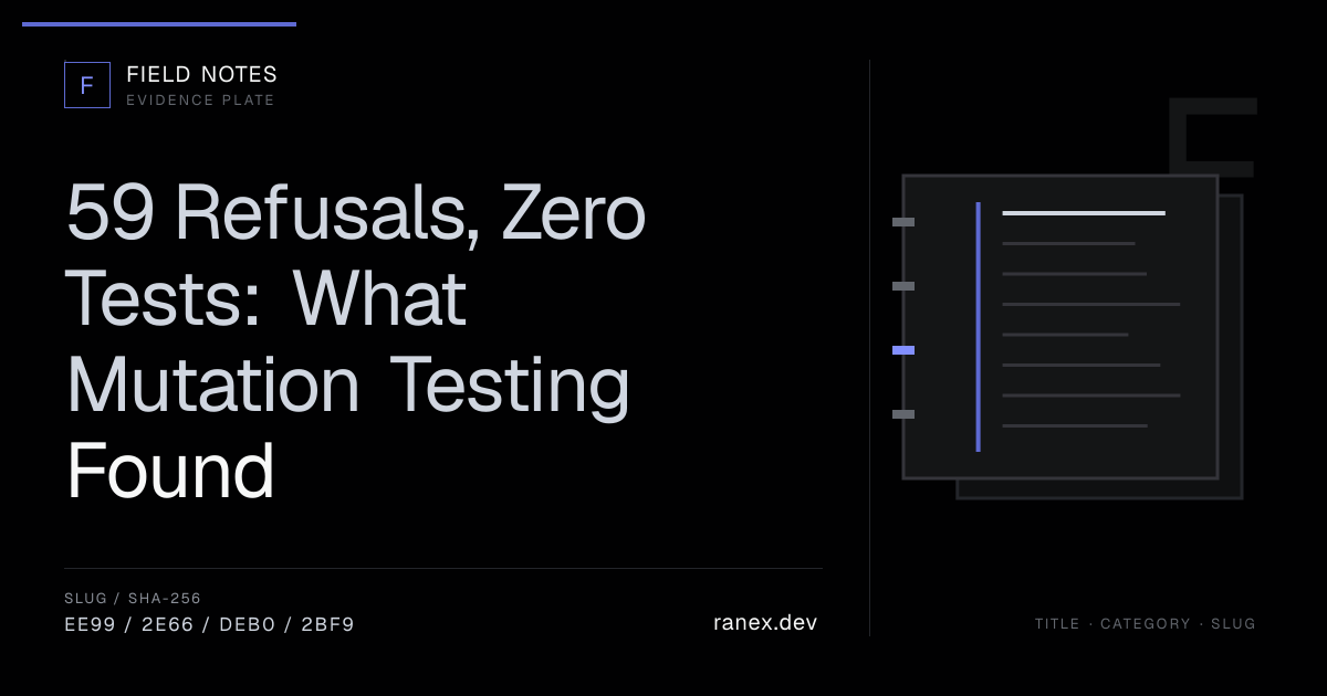 59 Refusals, Zero Tests: What Mutation Testing Found