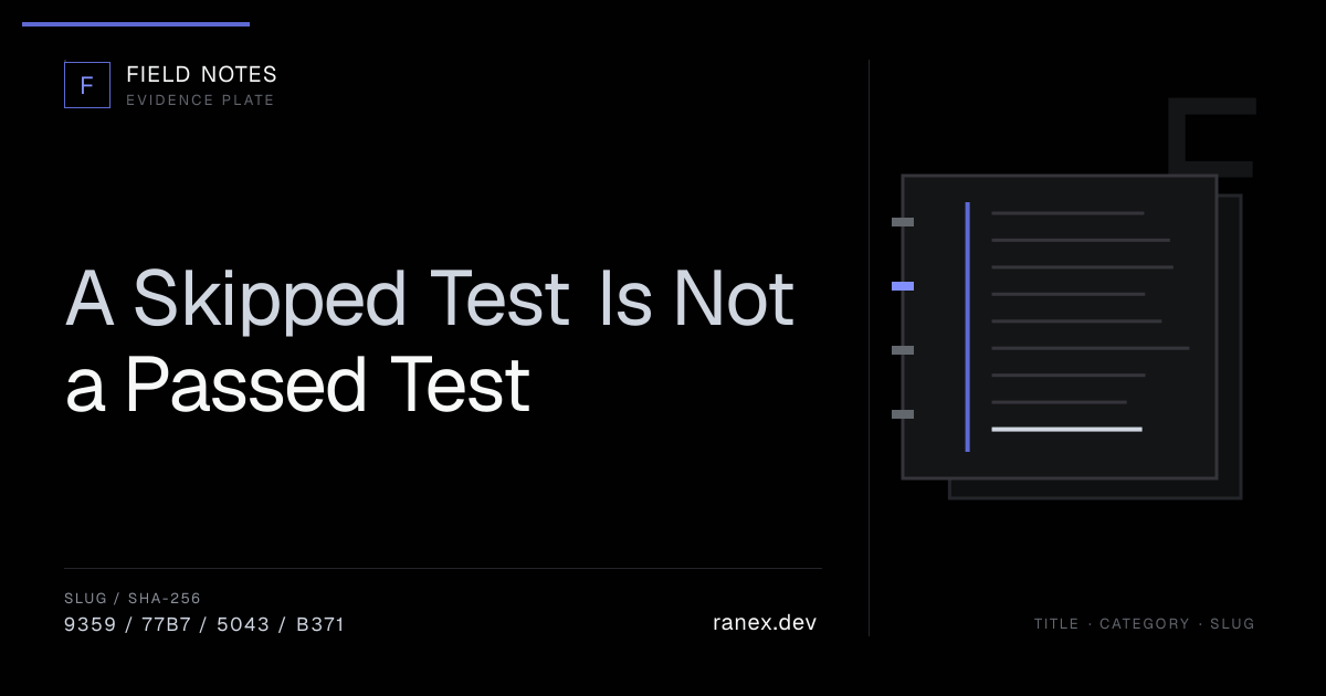 A Skipped Test Is Not a Passed Test